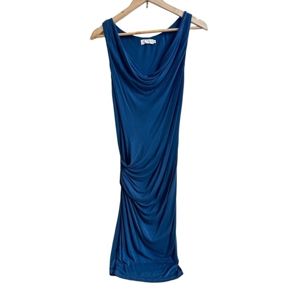 Velvet by Graham & Spencer Blue Drape Neck Sleeveless Womens Size M Jersey Midi - Picture 1 of 13